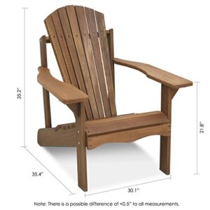 Furinno FG16918 Tioman Hardwood Patio Furniture Adirondack Chair in Teak Oil, Large, Natural