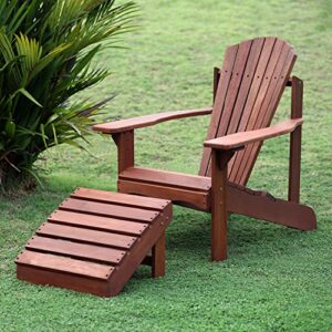 Furinno FG16918 Tioman Hardwood Patio Furniture Adirondack Chair in Teak Oil, Large, Natural