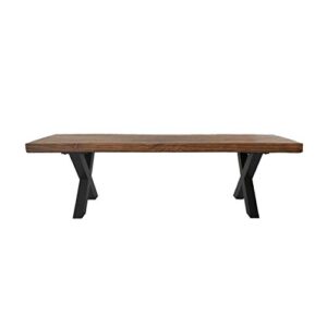 Christopher Knight Home Islamorada Outdoor Lightweight Concrete Dining Bench, Brown Walnut / Black