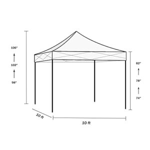 VOYSIGN 10x10 Pop Up Canopy Tent, Outdoor Instant Sun Shelter, White Color, Included 1 x Rolling Storage Wheeled Bag, 4 x Weight Bags, 4 x Guylines, 8 x Stakes…