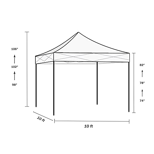 VOYSIGN 10x10 Pop Up Canopy Tent, Outdoor Instant Sun Shelter, White Color, Included 1 x Rolling Storage Wheeled Bag, 4 x Weight Bags, 4 x Guylines, 8 x Stakes…