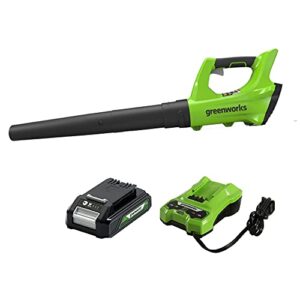 greenworks 24v axial blower (100 mph/330 cfm), 2ah battery and charger 2400702 (gen 1)