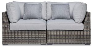signature design by ashley harbor court corner cushion, 2 count, dark brown & light gray