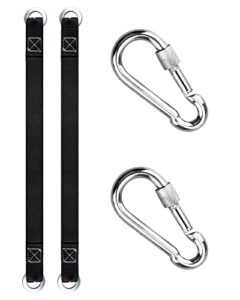 jmkin swing tree straps,tree swing straps hanging kkt,2pcs 19.68inch tree straps with/ safety lock snap carabiner hooks 2200lbs for swing hammocks seat pulley system gym equipment