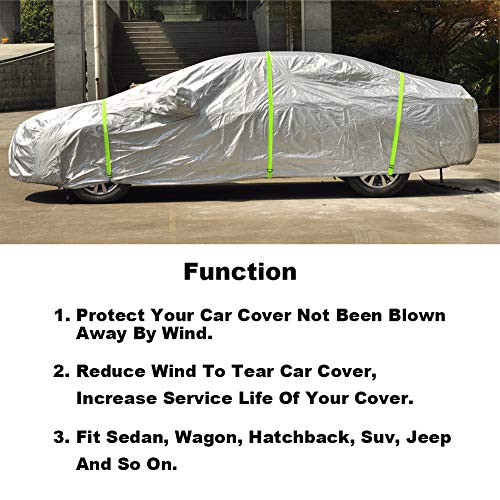 Kayme Car Cover Straps Wind Protector,3pcs Elastic Adjustable Rope Protect Cover from High Wind, Universal Fit