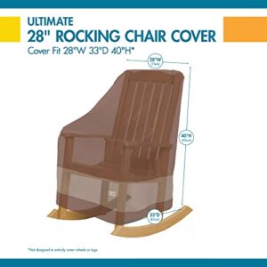 Duck Covers Ultimate Waterproof 28 Inch Rocking Chair Cover, Outdoor Chair Covers, Mocha Cappuccino