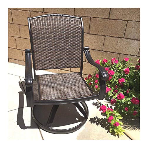 Sunvuepatio Patio Outdoor Santa Clara Swivel Rocker Dining Chairs Set of 2