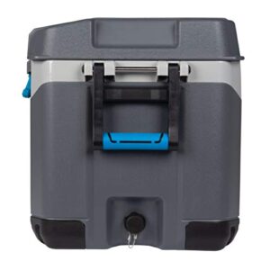 Igloo BMX 72 Quart Cooler with Cool Riser Technology, Fish Ruler, and Tie-Down Points - 18.70 Pounds - Carbonite Gray and Blue