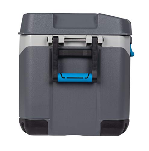 Igloo BMX 72 Quart Cooler with Cool Riser Technology, Fish Ruler, and Tie-Down Points - 18.70 Pounds - Carbonite Gray and Blue