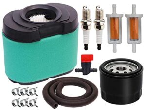 hoodell 792105 air filter 696854 oil filter kit compatible with briggs and stratton 407777 445877 engine john deere d170 z425 lawn mower, replace miu11515 air filter