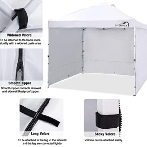 Hisinly Canopy Tent Sidewalls for 10x10 Pop Up Canopy , Waterproof, 3 Pieces of Sidewall, White