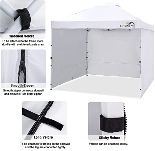 Hisinly Canopy Tent Sidewalls for 10x10 Pop Up Canopy , Waterproof, 3 Pieces of Sidewall, White