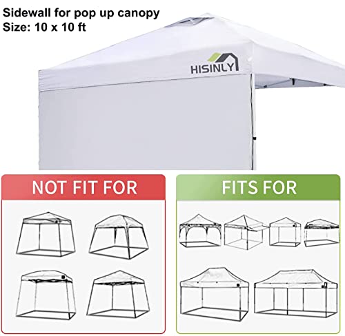 Hisinly Canopy Tent Sidewalls for 10x10 Pop Up Canopy , Waterproof, 3 Pieces of Sidewall, White