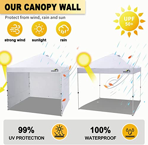 Hisinly Canopy Tent Sidewalls for 10x10 Pop Up Canopy , Waterproof, 3 Pieces of Sidewall, White