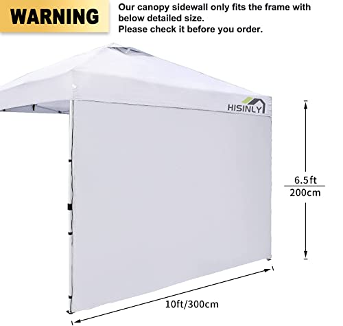 Hisinly Canopy Tent Sidewalls for 10x10 Pop Up Canopy , Waterproof, 3 Pieces of Sidewall, White