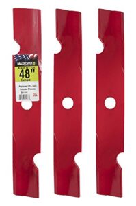 maxpower 561144b 3-high lift blade set for 48″ exmark replaces oem #’s 103-6401 and 103-6401-s, red