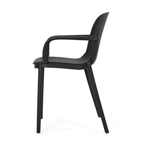 Christopher Knight Home Yanira Outdoor Dining Chair (Set of 2), Black