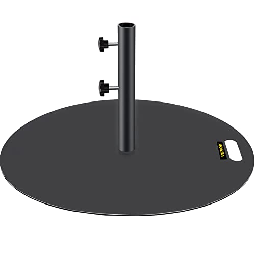 VEVOR, 27" Round Heavy Duty, 39lbs Holder Stand, Cast Iron 1.5-2" Pole Market Umbrella Base with 14" Height Pipe for Yard/Garden/Deck, Black