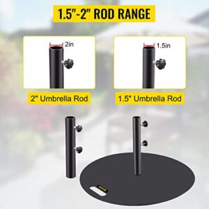 VEVOR, 27" Round Heavy Duty, 39lbs Holder Stand, Cast Iron 1.5-2" Pole Market Umbrella Base with 14" Height Pipe for Yard/Garden/Deck, Black