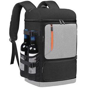 insulated cooler backpack 58 cans large capacity backpack cooler for men women, leak-proof & waterproof with bottle opener, double deck cooler bag for camping, hiking, beach