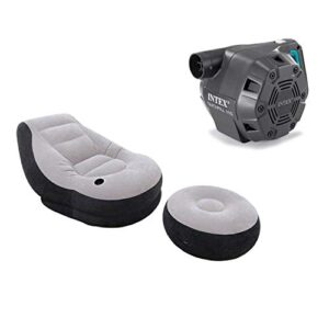 intex inflatable ultra lounge chair and ottoman set & intex 120-volt air pump
