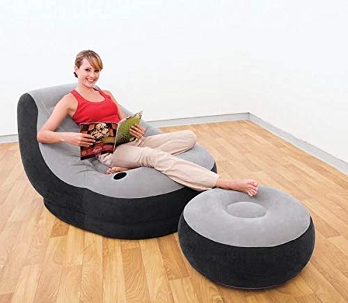 Intex Inflatable Ultra Lounge Chair And Ottoman Set & Intex 120-Volt Air Pump
