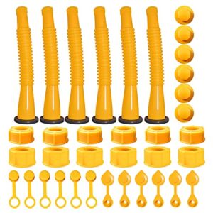 gas can spout replacement, gas can nozzle,(6 kit-yellow) suitable for most 1/2/5/10 gal oil cans. durable. the thickened oil gas can cap and thickened gasket will give update your old gas can