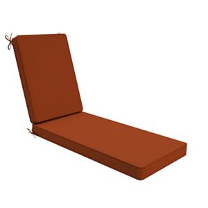 aaaaacessories outdoor chaise lounge cushions for patio furniture lounge chairs, water resistant fabric, 72 x 21 x 3 inch, rust