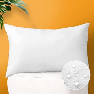 otostar premium outdoor waterproof pillow insert water resistant throw pillow insert 12×20 inch fluffy pillow stuffer decorative throw pillow for couch sham cushion stuffer patio furniture (1 pack)