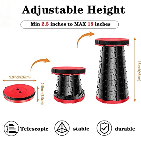 HEIDBER Portable Telescoping Stools Folding Stools Collapsible Stools Foldable Camping Stools Retractable Stools Chairs for Adults for Outdoor Indoor Portable Lightweight