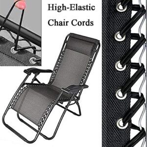A-Life Zero Gravity Chair Replacement Cords Bungees Repair Kit Universal Elastic Laces for Recliners Lounge Chair Anti Gravity Chair Reclining Patio Chairs Lawn Chair Sling Chair 4 Cords Black