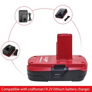 3.0Ah 19.2V DieHard C3 Battery Compatible with Craftsman 19.2 Volt Battery Lithium ion 11375 11376 130279005 1323903 130211004 130279003 130279017 315.115410 315.11485 315.PP2011 315.PP2020 2 Pack