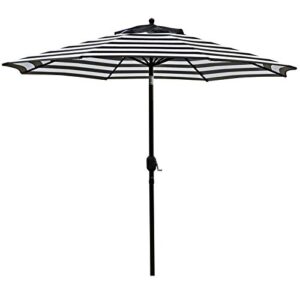 sunnyglade 9′ patio umbrella outdoor table umbrella with 8 sturdy ribs (black and white)