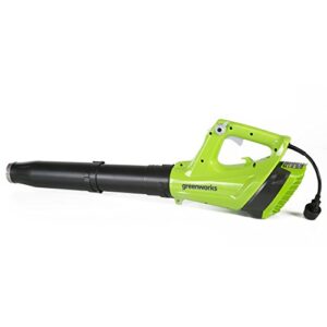 greenworks 9 amp jet electric leaf blower, ba09b00