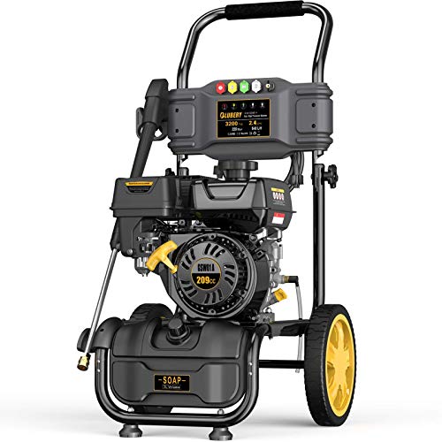 High Power Gas Pressure Washer, 3200PSI at 2.4GPM Power Washer, 25-feet Hose, Portable, Stable，Industrial Style.Black