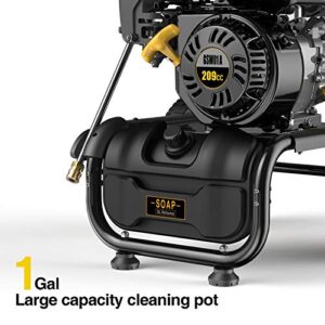 High Power Gas Pressure Washer, 3200PSI at 2.4GPM Power Washer, 25-feet Hose, Portable, Stable，Industrial Style.Black