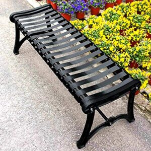 park terrace bench outdoor metal bench,backless garden bench with armrests outdoor rugged porch chair garden bench, used for working passage/lawn/deck, can accommodate 2-3 people