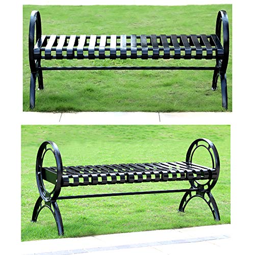 Park Terrace Bench Outdoor Metal Bench,Backless Garden Bench with Armrests Outdoor Rugged Porch Chair Garden Bench, Used for Working Passage/Lawn/Deck, Can Accommodate 2-3 People