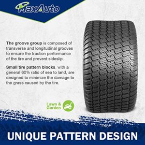 MaxAuto 24x12.00-12 Turf Lawn Mower Golf Cart Tractor Tires 4Ply P332 Tubeless, Set of 2