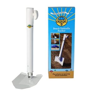 dig-git best beach umbrella sand anchor and umbrella the solution to securing beach umbrellas