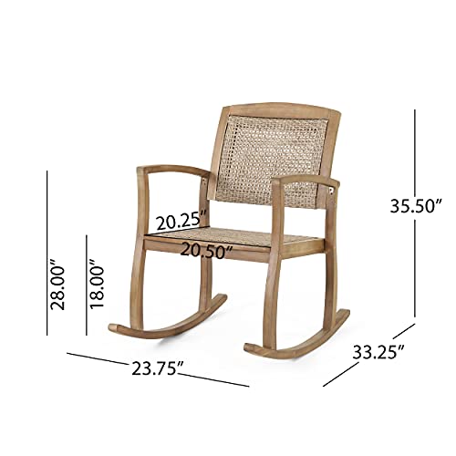 Christopher Knight Home 315648 Welby Rocking Chair, Multi Light Brown + Light Brown
