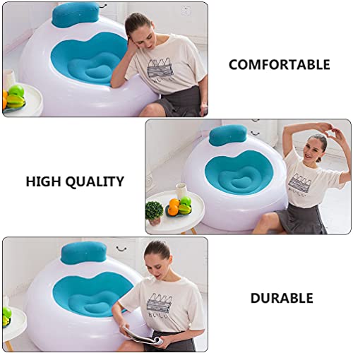 Toyvian Foldable Couch Air Lazy Sofa Foldable Lazy Couch Inflatable Leisure Chair Portable Beach Sofa for Indoor Living Room Bedroom Outdoor Camping Picnic (Blue) Foldable Sofa