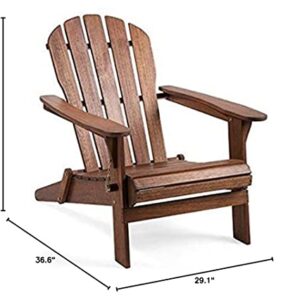 Plow & Hearth 62A80-NT Foldable Eucalyptus Adirondack Chair, Natural