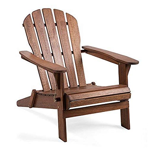 Plow & Hearth 62A80-NT Foldable Eucalyptus Adirondack Chair, Natural