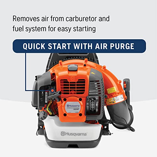 Husqvarna 360BT 65.6cc 2-Cycle Gas 890 CFM 232 MPH Backpack Leaf Blower