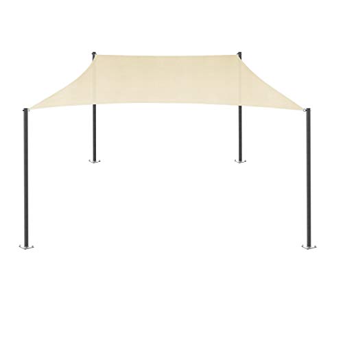 E&K Sunrise 12' x 12' Waterproof Sun Shade Sail-Beige Rectangle UV Block Durable Awning Perfect for Canopy Outdoor Garden Backyard-Customized