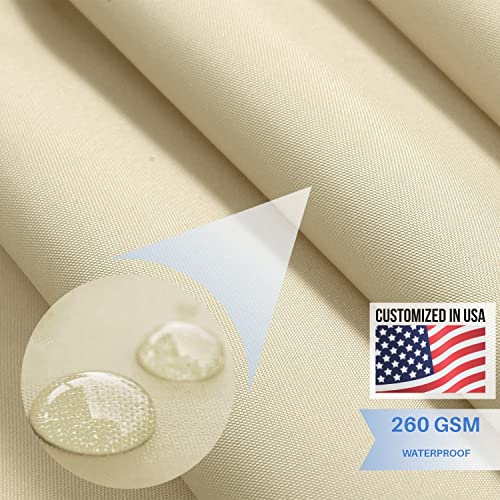 E&K Sunrise 12' x 12' Waterproof Sun Shade Sail-Beige Rectangle UV Block Durable Awning Perfect for Canopy Outdoor Garden Backyard-Customized