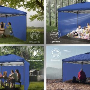 KAMPKEEPER Instant 10X10 Canopy Sidewalls with Zipper for Pop Up Canopy Frame, Single Sunwall fit 10' Outdoor Canopies with Straight Leg(Navy Blue)