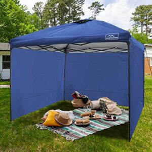 KAMPKEEPER Instant 10X10 Canopy Sidewalls with Zipper for Pop Up Canopy Frame, Single Sunwall fit 10' Outdoor Canopies with Straight Leg(Navy Blue)