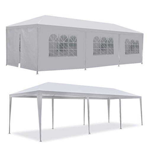 F2C 10 x30 Outdoor Gazebo White Canopy with sidewalls Party Wedding Tent Cater Events Pavilion Beach BBQ Event(10'X30')